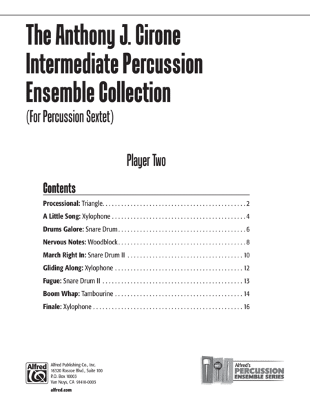 The Anthony J. Cirone Intermediate Percussion Ensemble Collection: 2nd Percussion