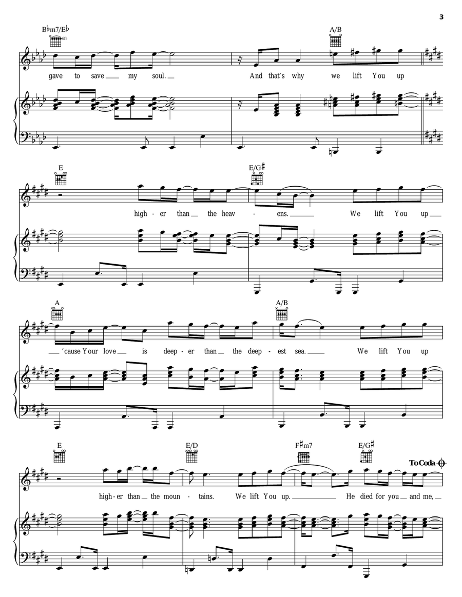 We Lift You Up Piano, Vocal, Guitar scores gallery preview page 3