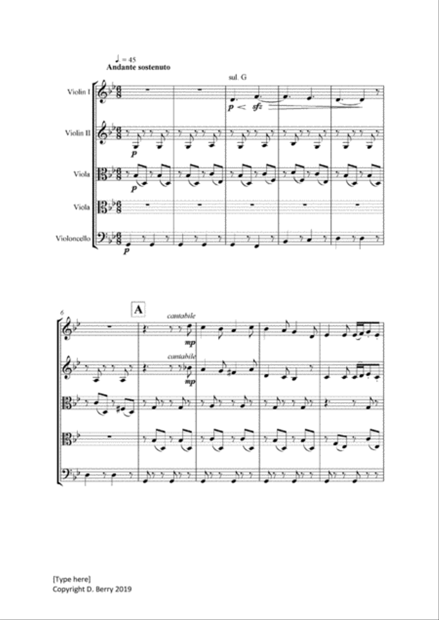 Venetian Gondola Song (String Quintet) String Quintet scores gallery preview page 2