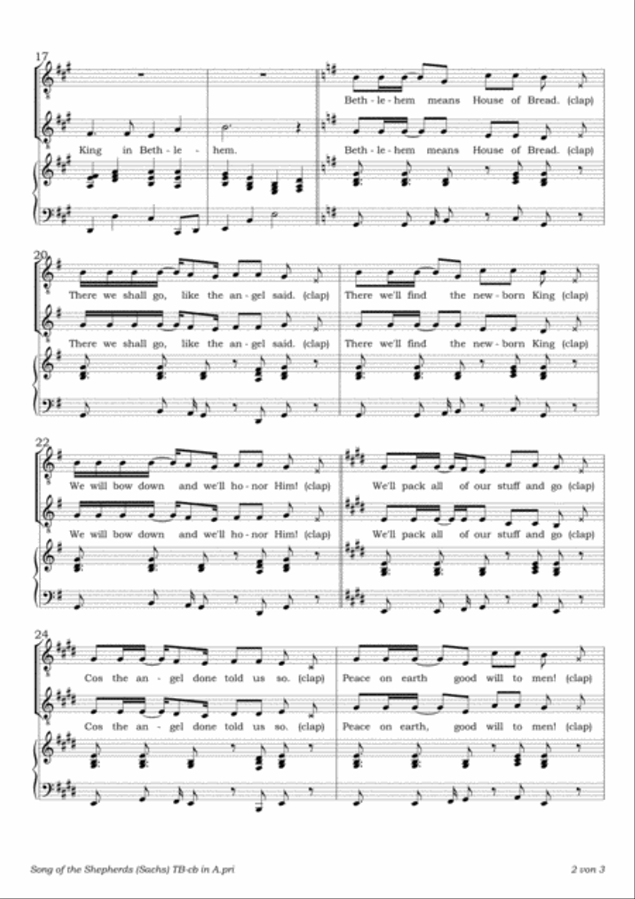Song of the Shepherds Song of the Shepherds 3-Part scores gallery preview page 2