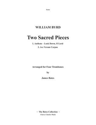 Book cover for Two Sacred Pieces for Trombone Quartet
