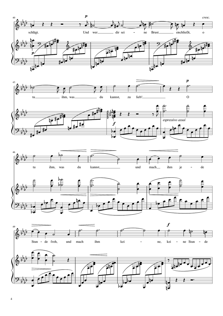 O lieb so lang du lieben kannst (Franz Liszt) [Medium High Voice; key: F] Piano, Vocal scores gallery preview page 4