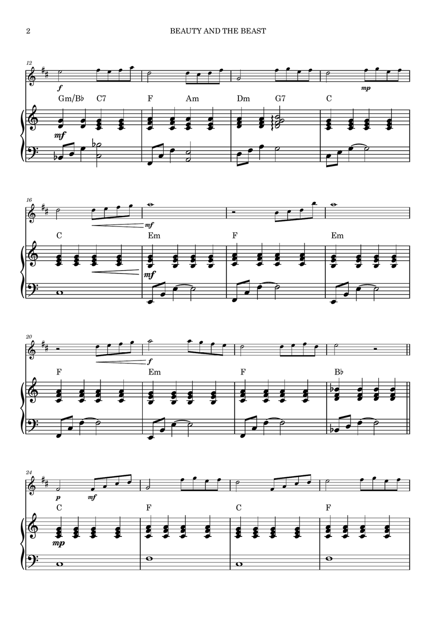 Beauty And The Beast Chamber Music scores gallery preview page 2