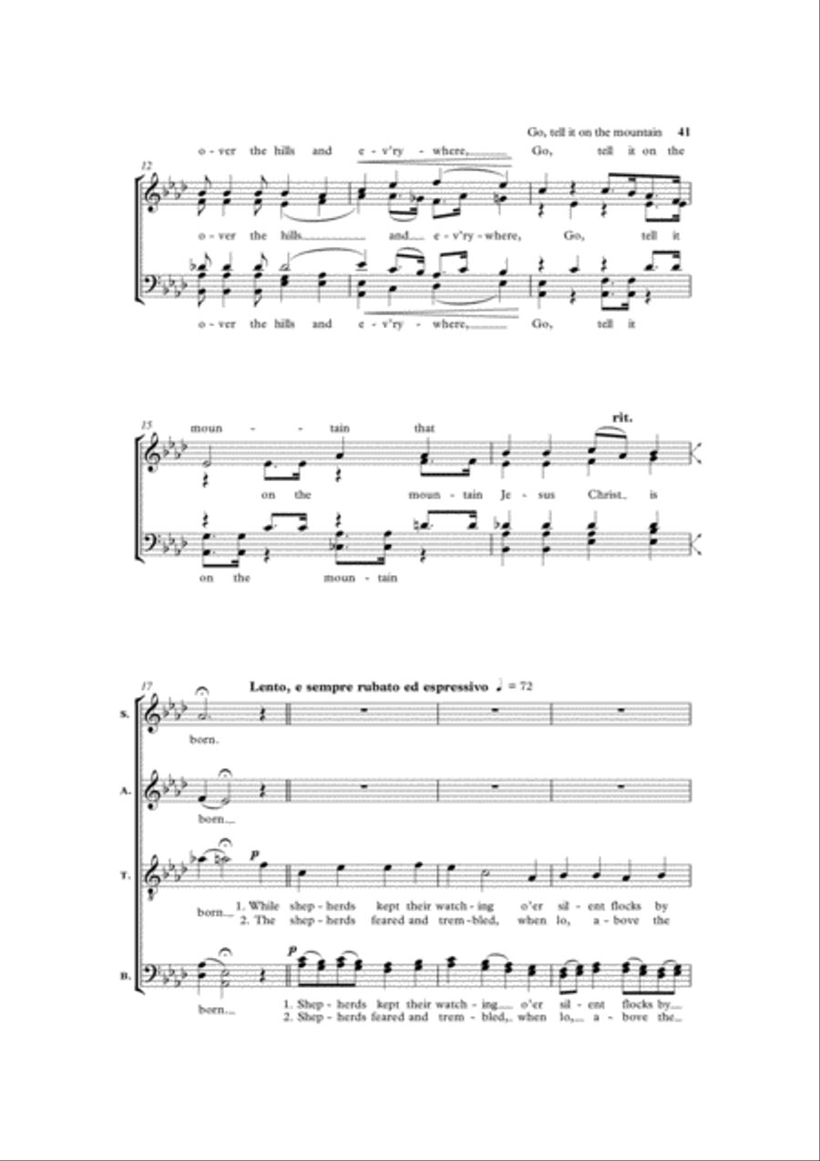 Christmas Spirituals for Choirs 4-Part scores gallery preview page 3
