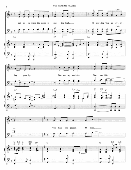 YOU HEAR MY PRAYER (SATB Choir and Piano) image number null