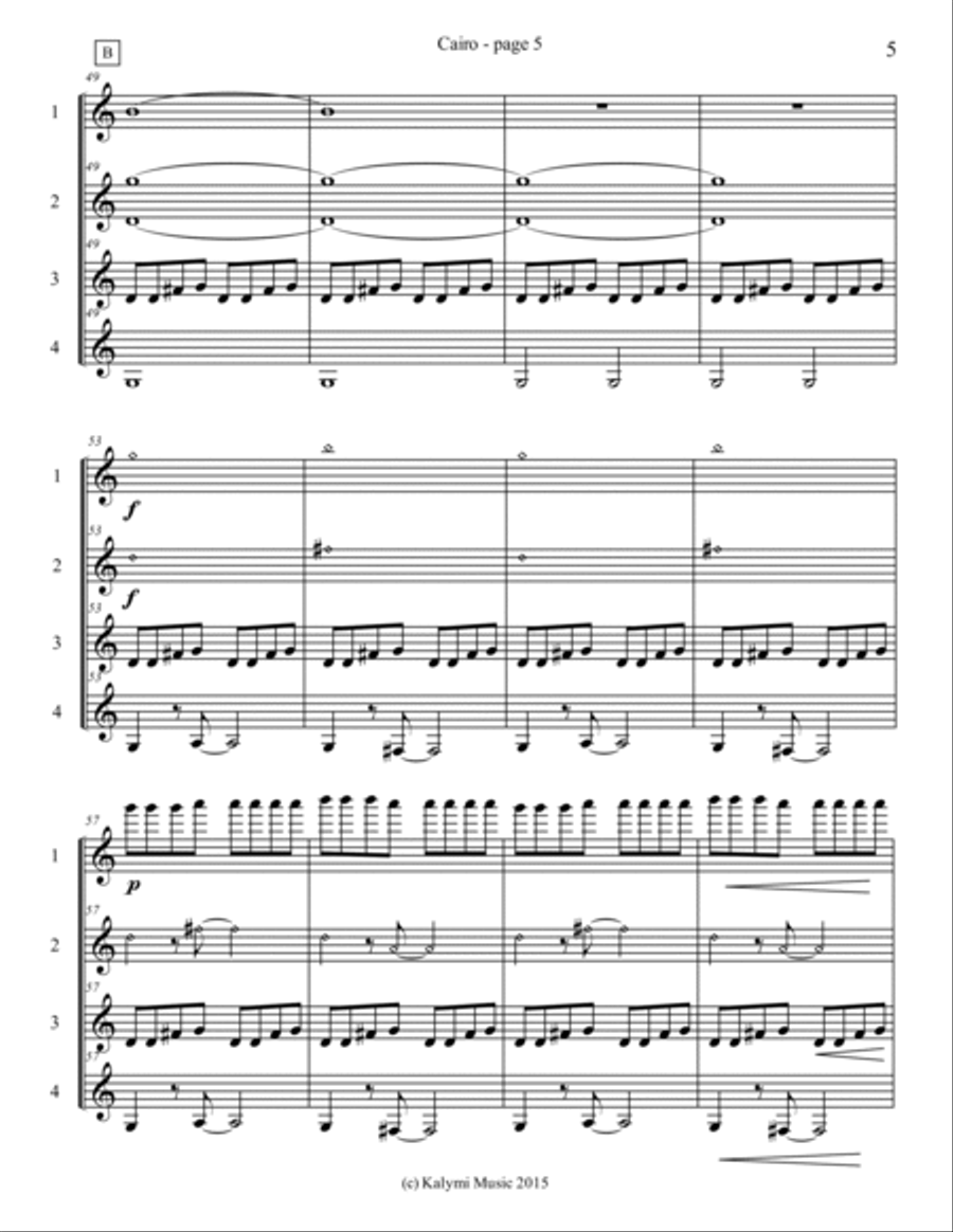 Cairo - Guitar Quartet - Score and Parts Guitar Ensemble scores gallery preview page 6