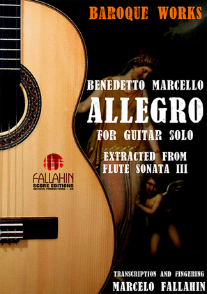 Book cover for ALLEGRO (FLUTE SONATA III) BENEDETTO MARCELLO - FOR GUITAR SOLO