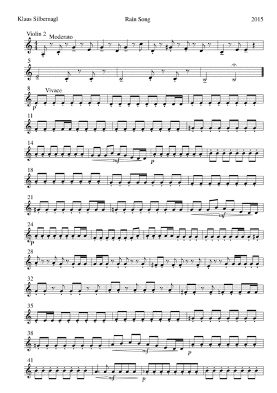 Rain Song, Romance for Flute and Strings Chamber Orchestra scores gallery preview page 5
