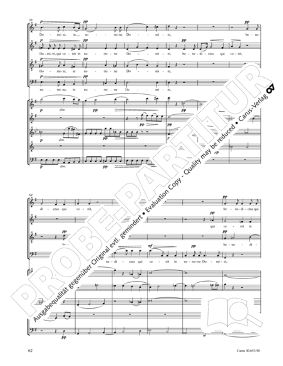 Mass in D Major (Missa in D) 4-Part scores gallery preview page 63