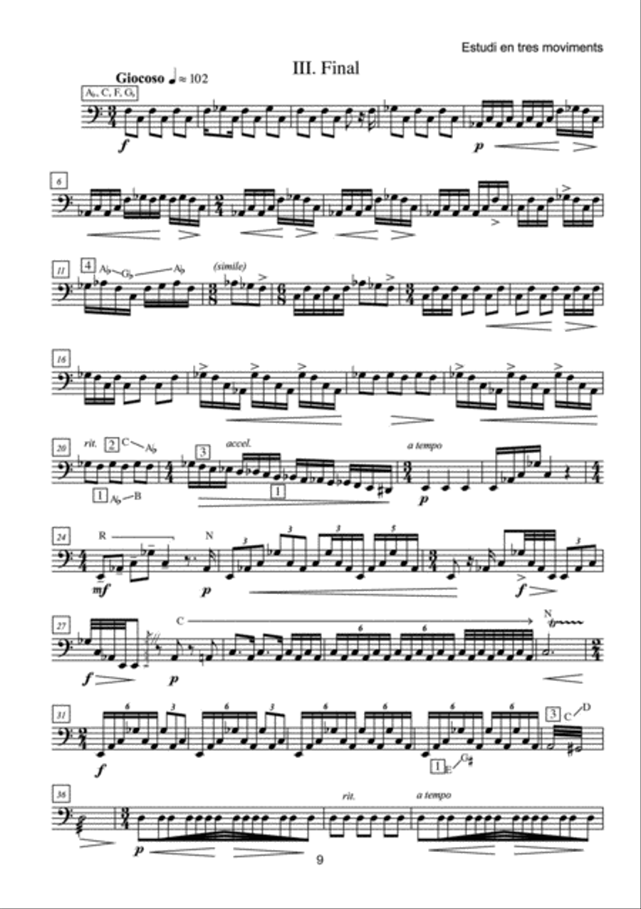 Estudi en tres moviments for Timpani Percussion scores gallery preview page 4
