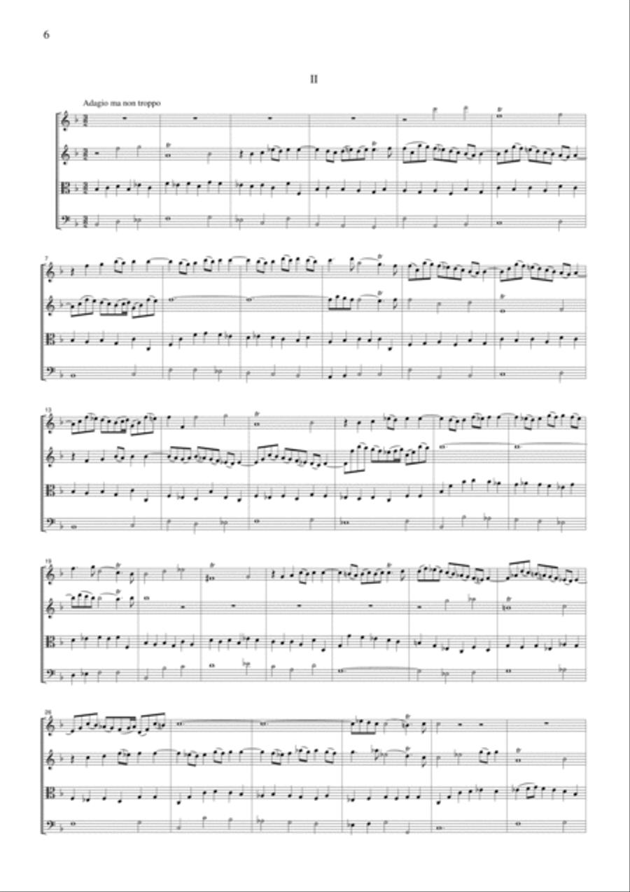 J.S.Bach Brandenburg Concerto No.6, all mvts. for String Quartet, for string quartet, CB227 String Quartet scores gallery preview page 6