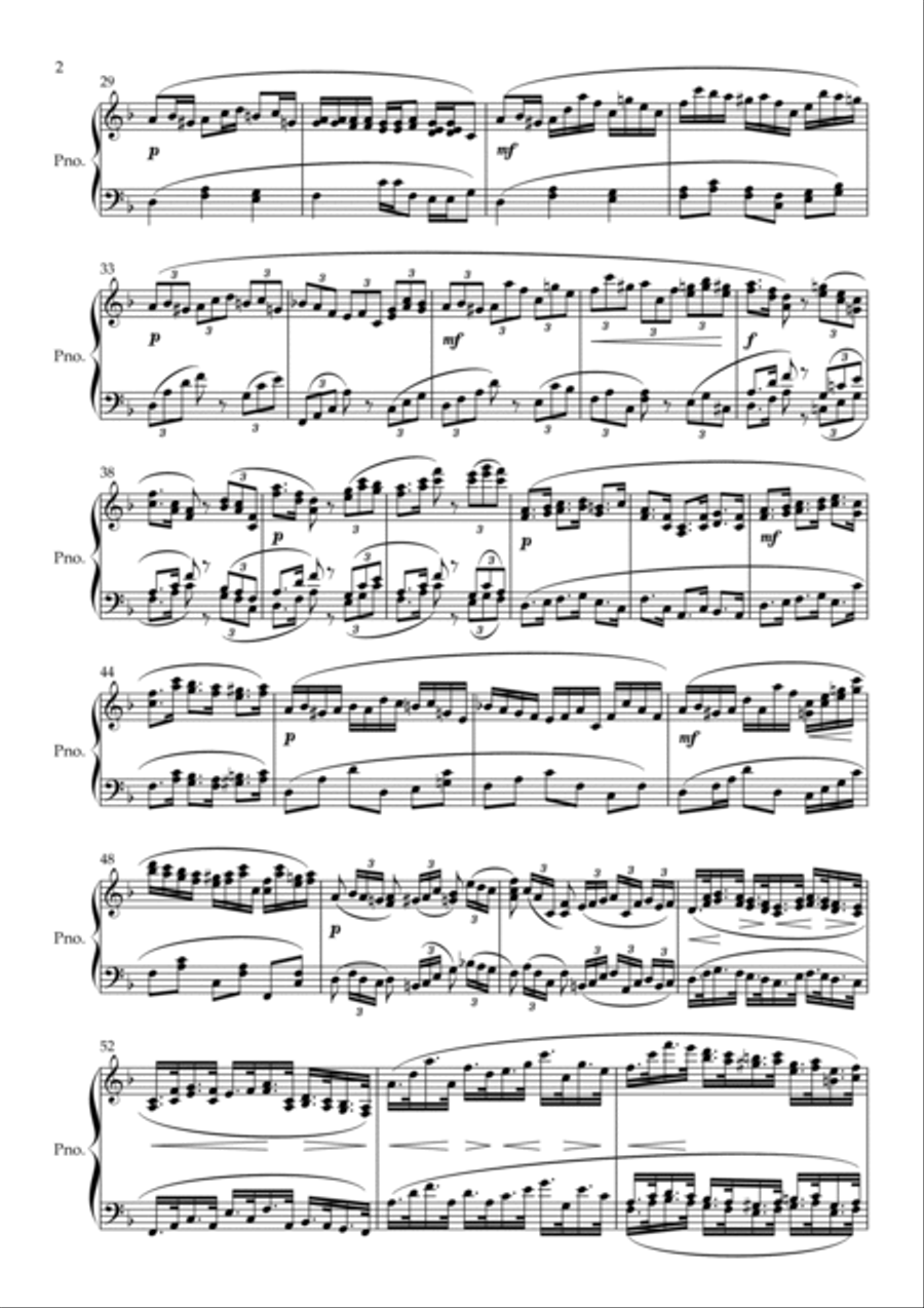 Theme in d with variations Piano Solo scores gallery preview page 2