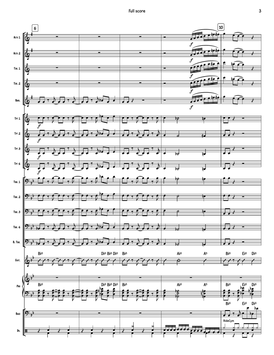 Slow Ride Slow Ride Jazz Ensemble scores gallery preview page 3
