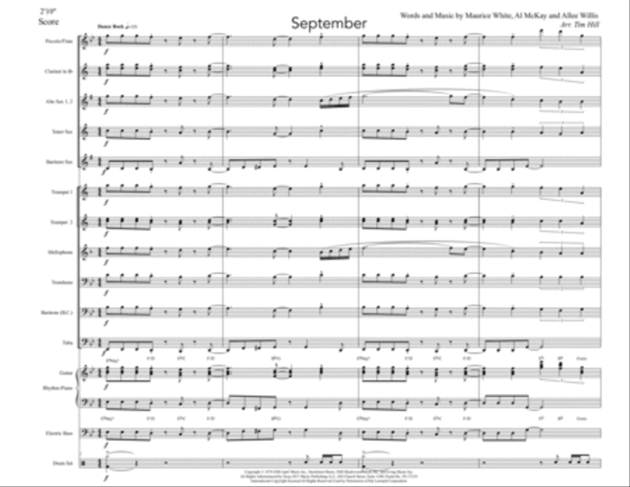 September September Marching Band scores gallery preview page 1