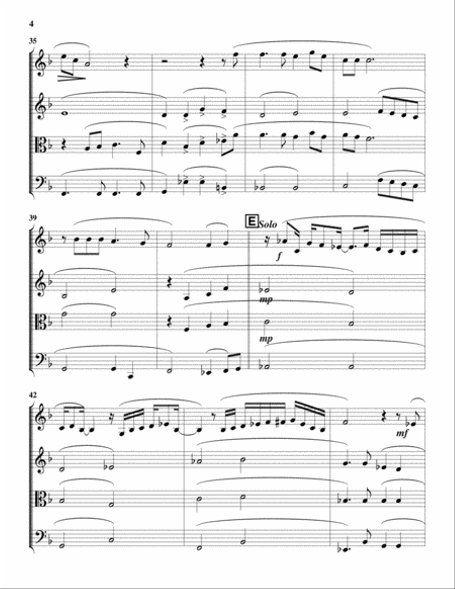 Merry Christmas, Darling String Quartet scores gallery preview page 5