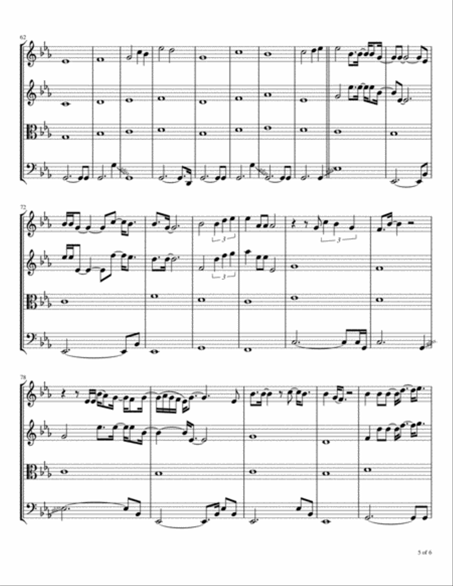 Hold On My Heart String Quartet scores gallery preview page 6