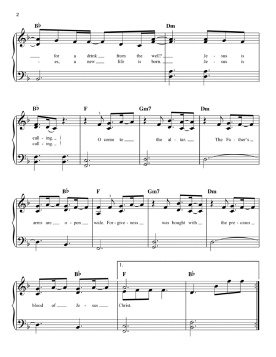 O Come To The Altar Easy Piano scores gallery preview page 2