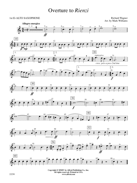 Overture to Rienzi: E-flat Alto Saxophone