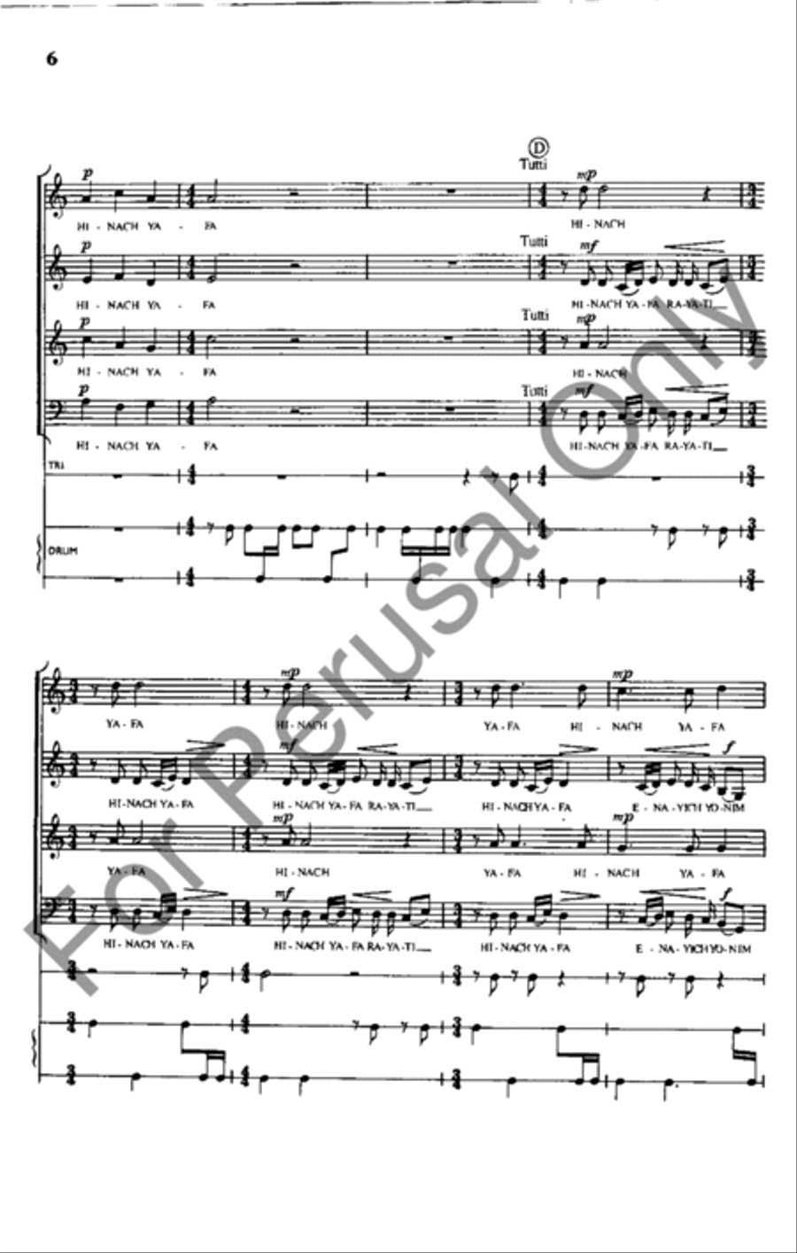 Hinach Yafa 4-Part scores gallery preview page 6
