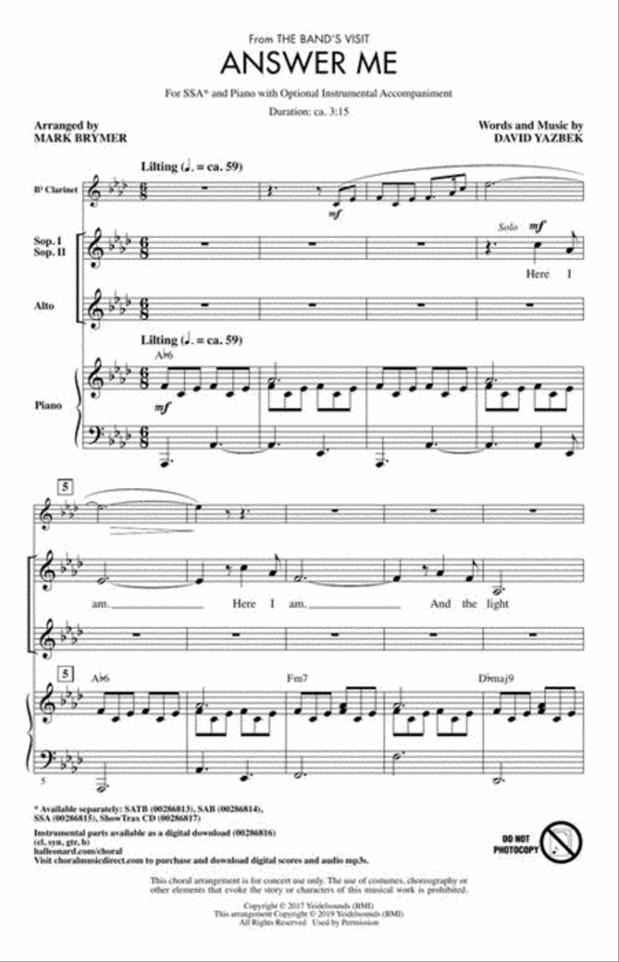 Answer Me SSA scores gallery preview page 3