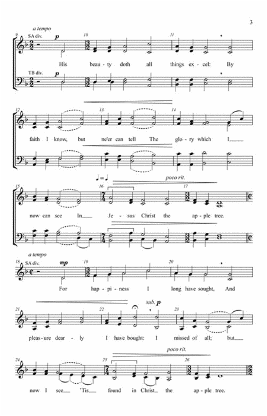Jesus Christ the Apple Tree 4-Part scores gallery preview page 3