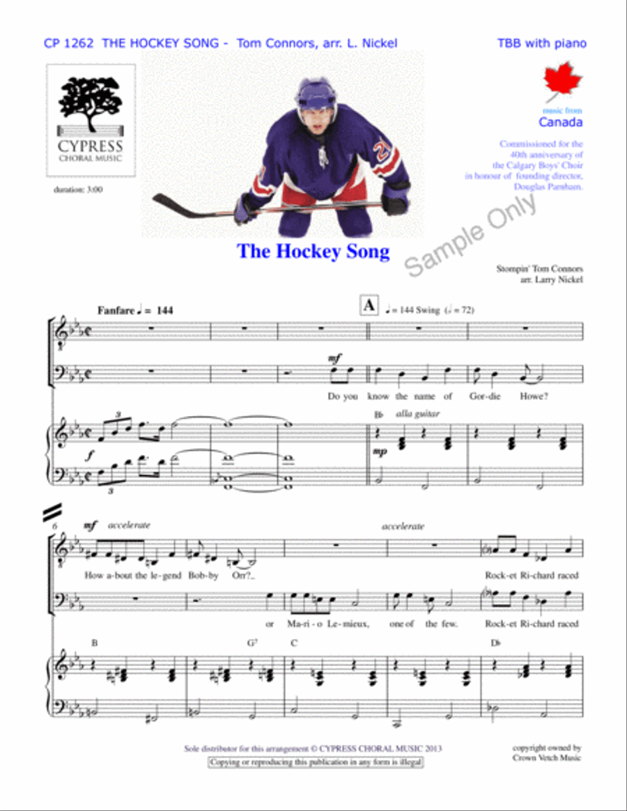 The Hockey Song TTBB scores gallery preview page 2