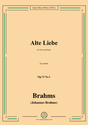 Book cover for Brahms-Alte Liebe,Op.72 No.1 in g minor