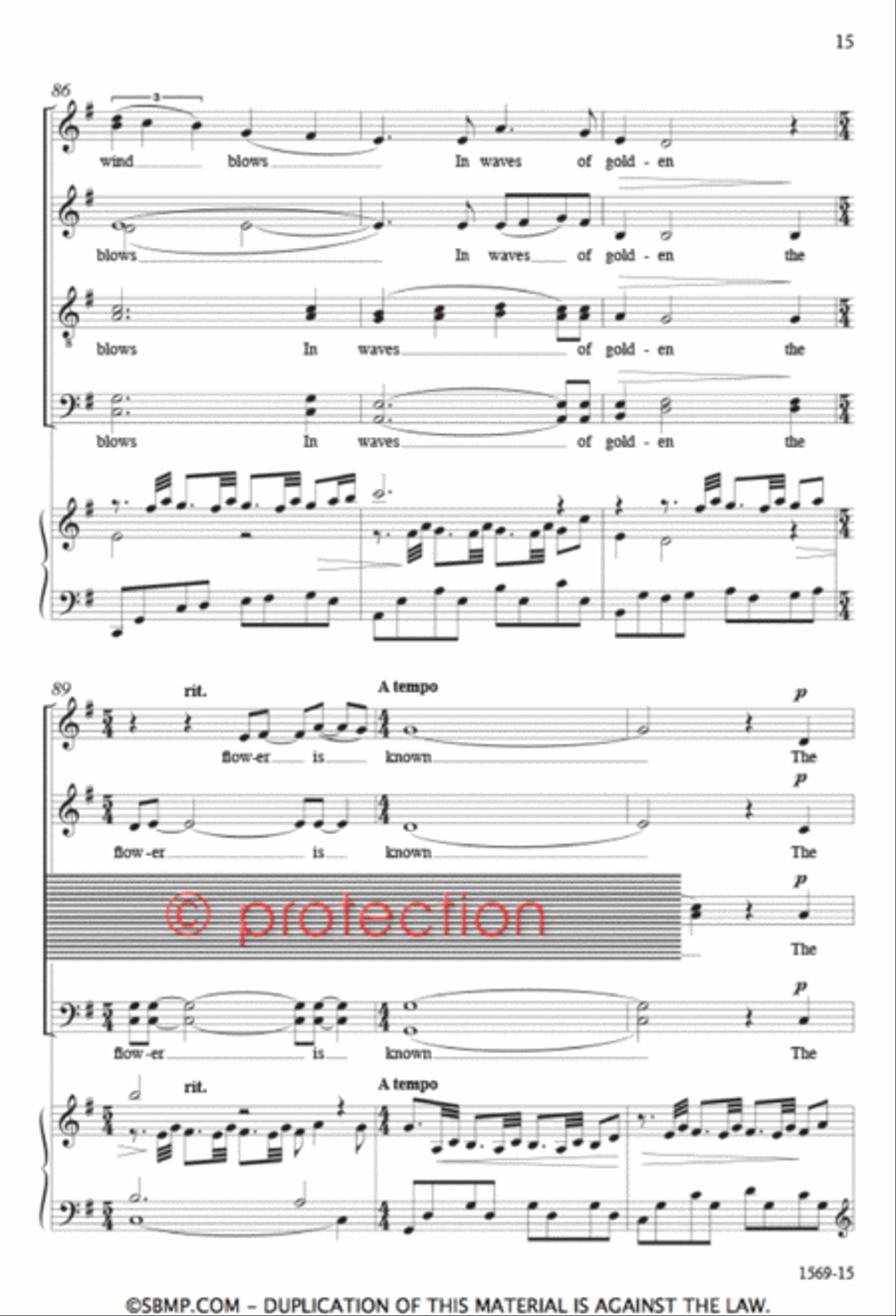Melancholy Flower - SATB Octavo 4-Part scores gallery preview page 14