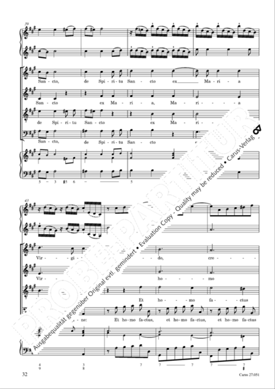 Missa in A Major 4-Part scores gallery preview page 33