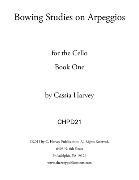 Bowing Studies on Arpeggios for the Cello, Book One