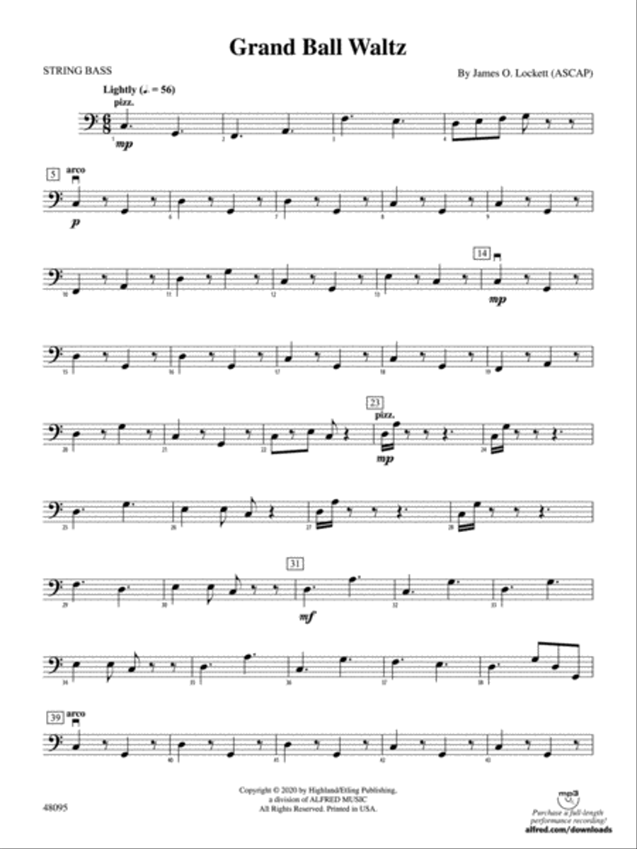 Grand Ball Waltz: String Bass String Orchestra scores gallery preview page 1