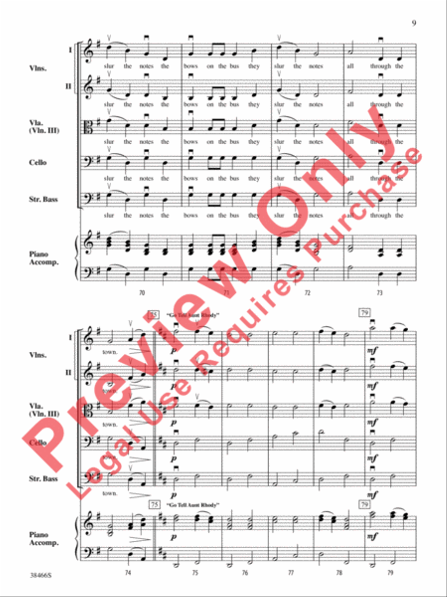 The Bows on the Bus The Bows on the Bus String Orchestra scores gallery preview page 10