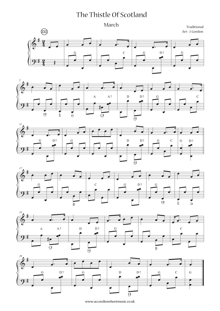 The Thistle Of Scotland Accordion scores gallery preview page 1