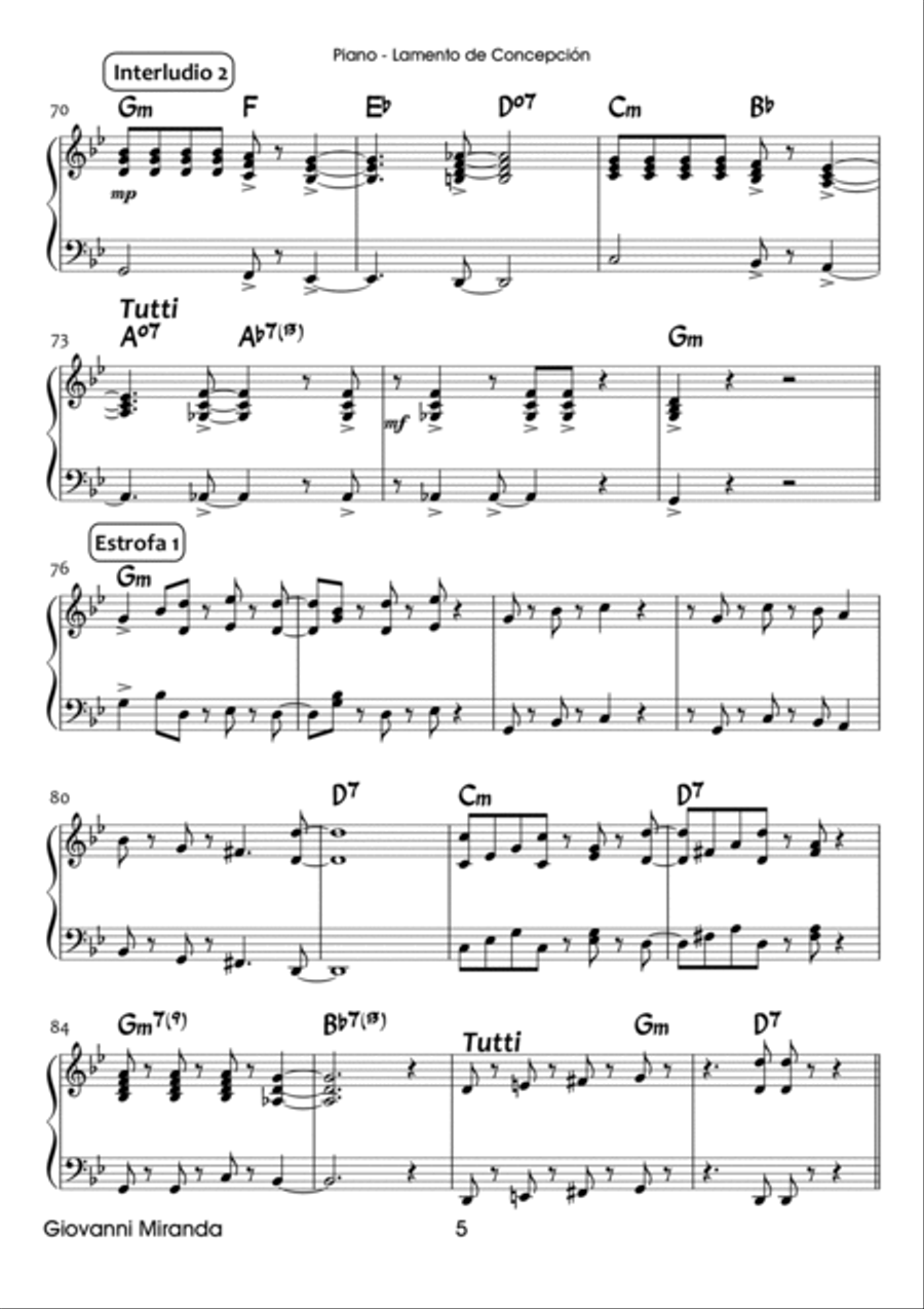 Lamento De Concepcion Lamento De Concepcion Piano Solo scores gallery preview page 5