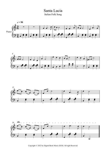 Santa Lucia - Italian Folk Song (Piano) image number null