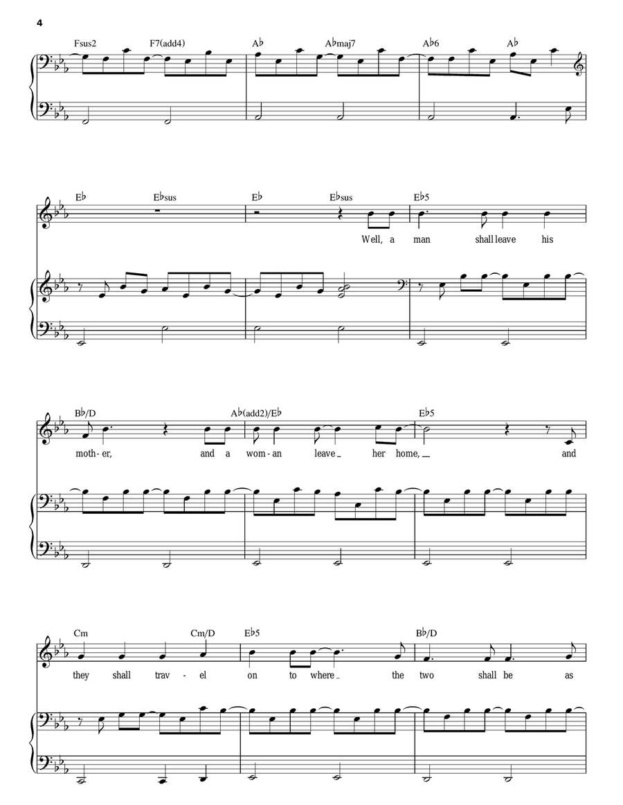 Wedding Song (There Is Love) Piano, Vocal scores gallery preview page 4