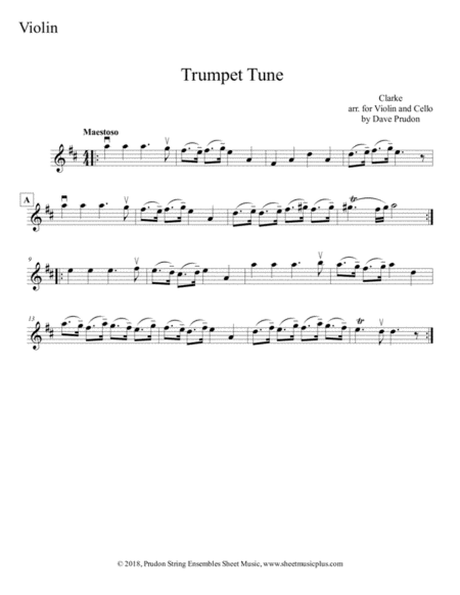 Clarke Trumpet Tune for Violin and Cello image number null