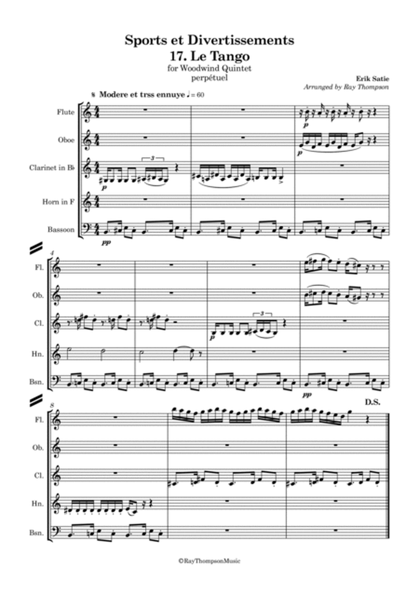 Satie: Sports et Divertissements No.17 Le Tango - wind quintet image number null