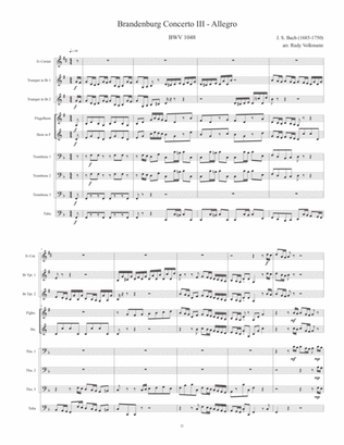 Book cover for Brandenburg Concerto III - First Movement - arr. for 9 brass