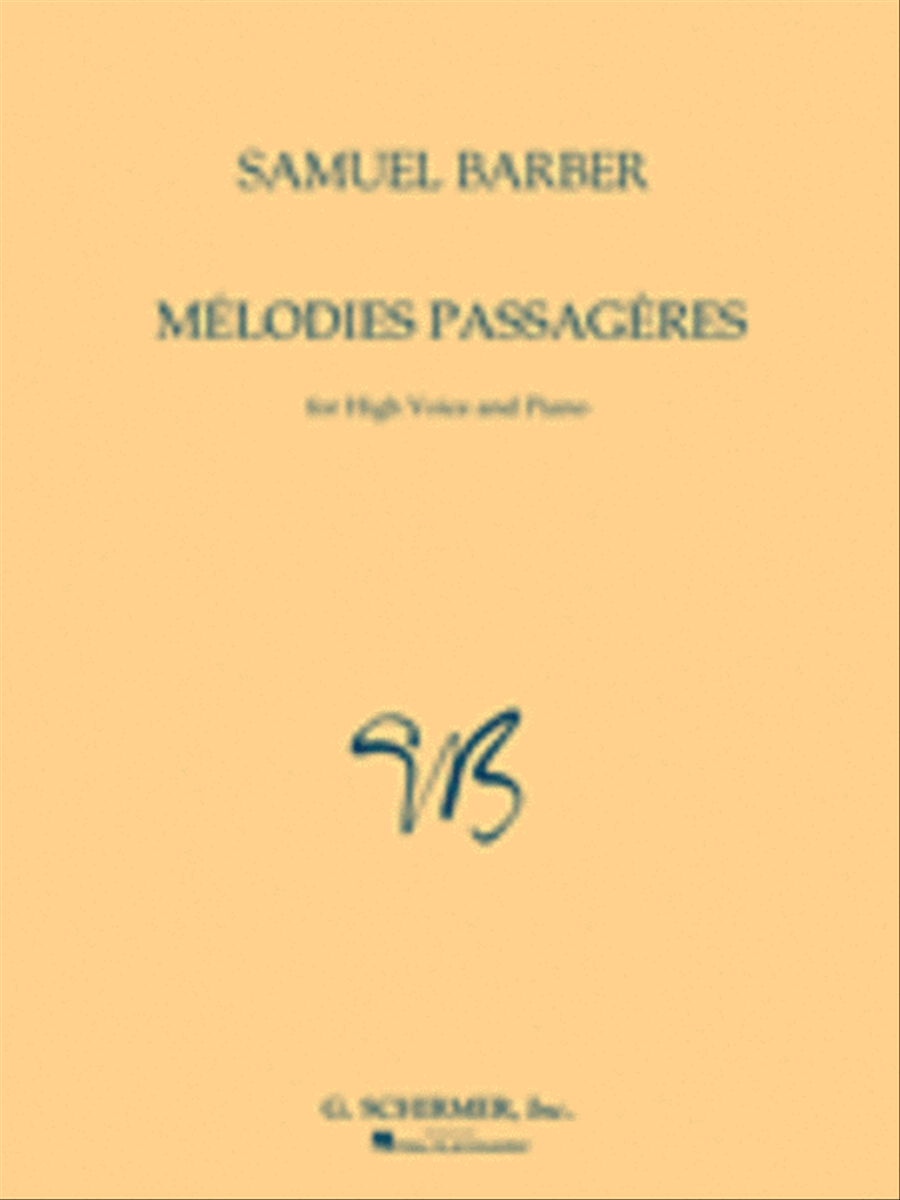 Mélodies Passagéres by Samuel Barber Voice - Sheet Music