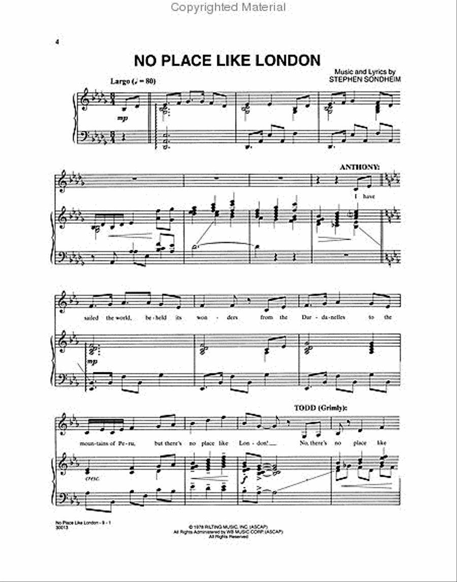 Sweeney Todd Piano, Vocal scores gallery preview page 2