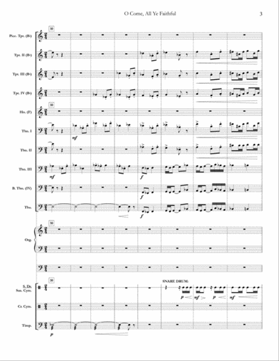 O Come, All Ye Faithful [London Brass] (full score & set of parts) Small Ensemble scores gallery preview page 3