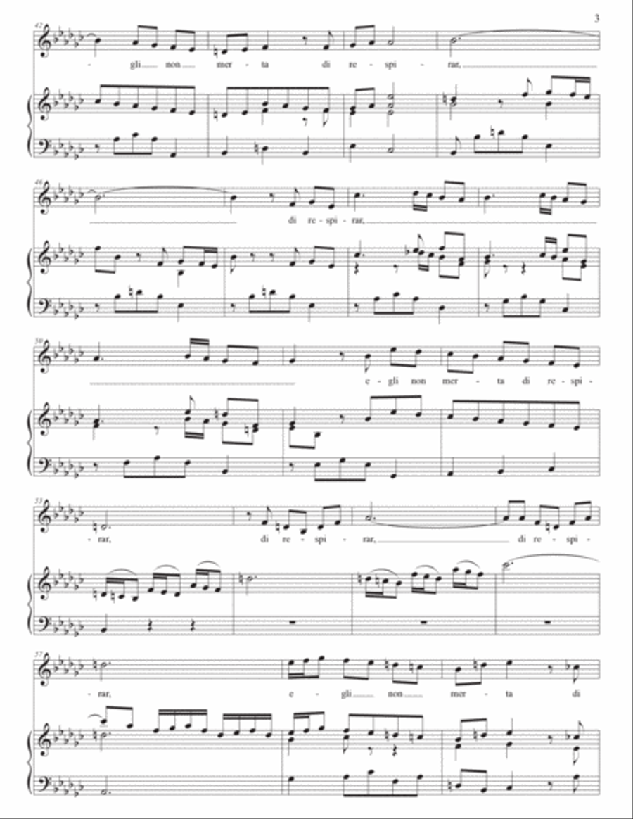 HANDEL: L’aura che spira tiranno e fiero (transposed to E-flat minor) Voice scores gallery preview page 4