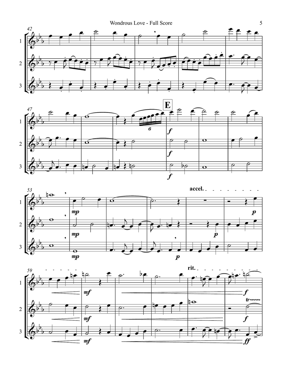 What Wondrous Love is This (Flute Trio) Flute Trio scores gallery preview page 5