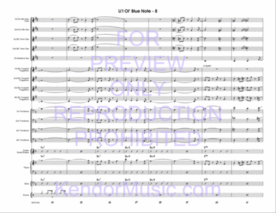 Li'l Ol' Blue Note (Full Score) Jazz Ensemble scores gallery preview page 9