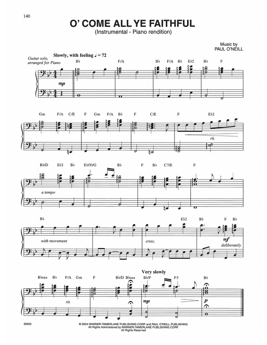 O' Come All Ye Faithful O' Come All Ye Faithful Piano Solo scores gallery preview page 1
