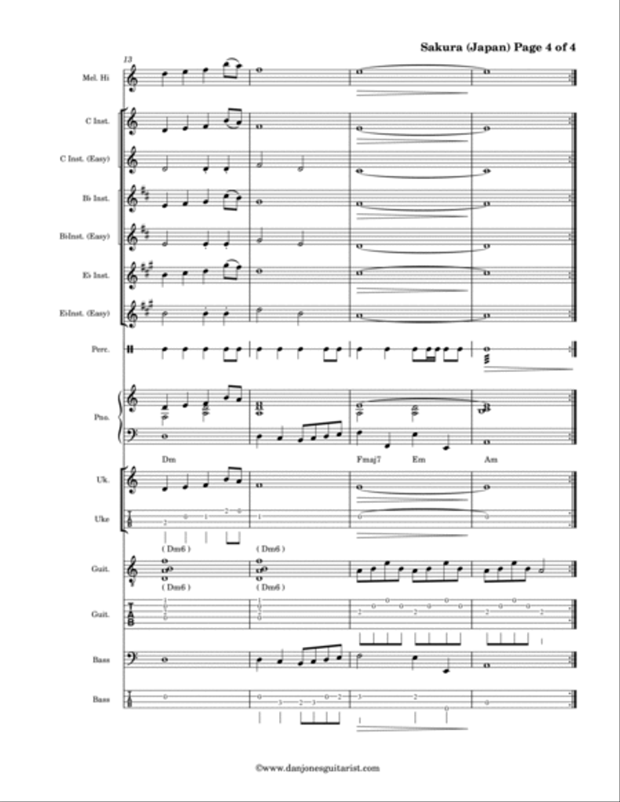 Sakura (Cherry Blossom) Large Ensemble scores gallery preview page 5
