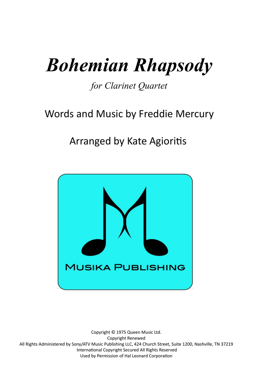 Bohemian Rhapsody Clarinet Quartet scores gallery preview page 1