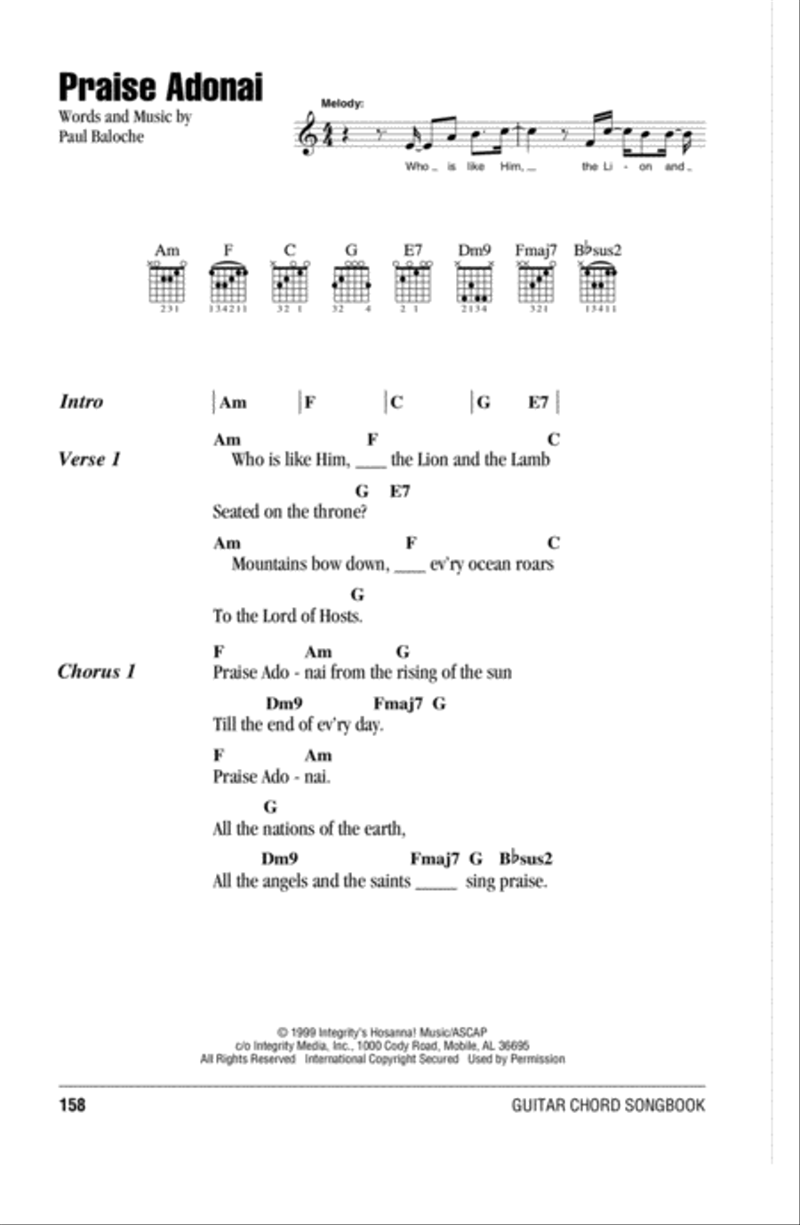 Praise Adonai Acoustic Guitar scores gallery preview page 1