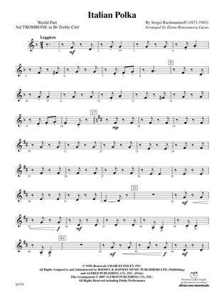 Italian Polka: (wp) 3rd B-flat Trombone T.C.